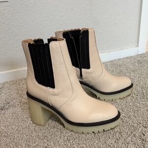 Bohme Cream and Black Heeled Boots